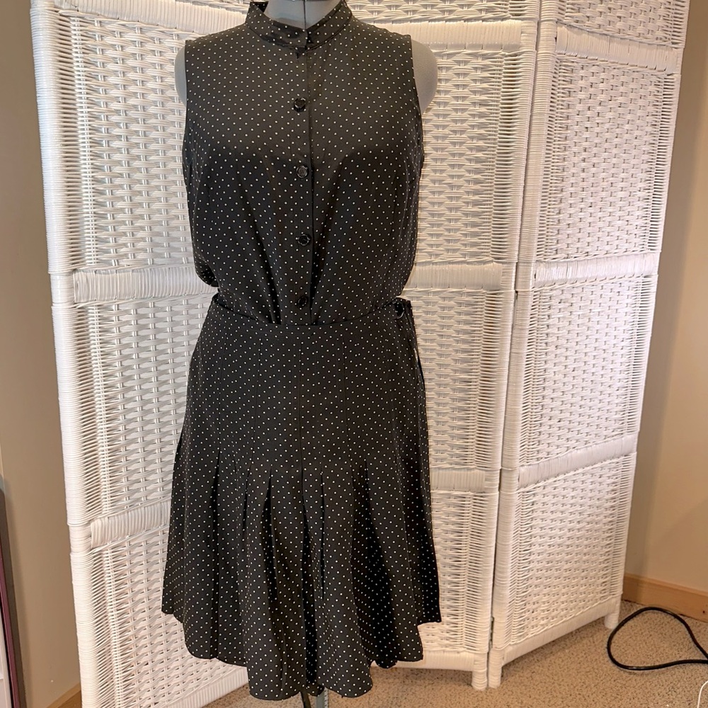 AKRIS punto Silk Polka Dot Sleeveless Dress size 12